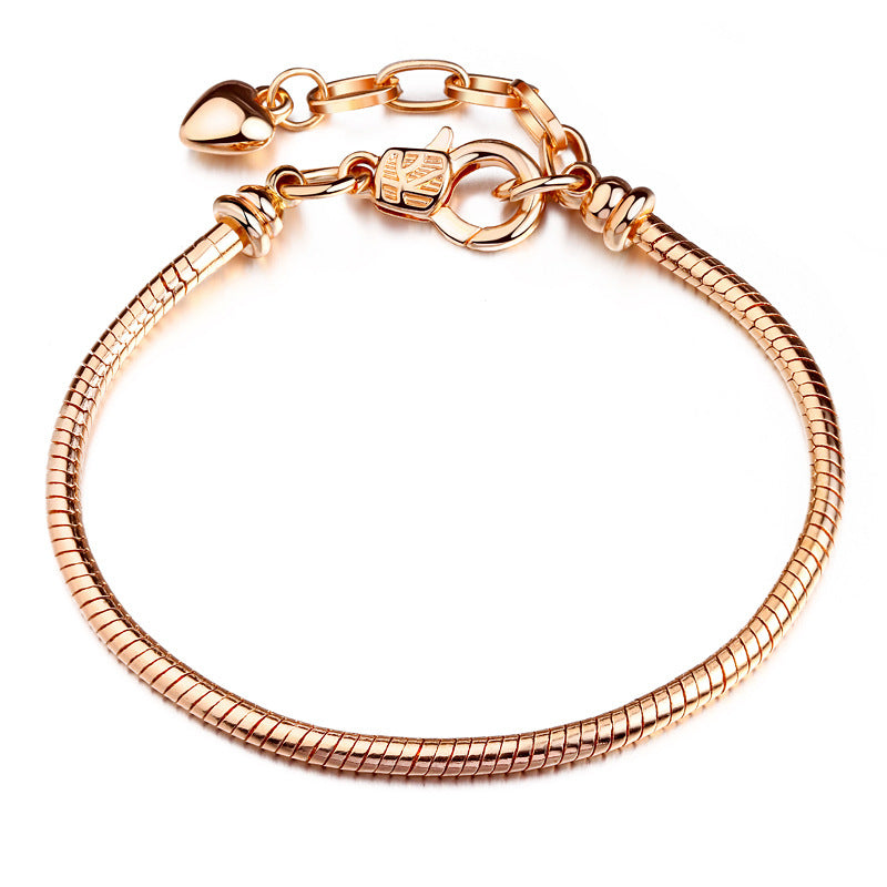 Accesorios al por mayor de pulsera plateada de cobre de 3 mm